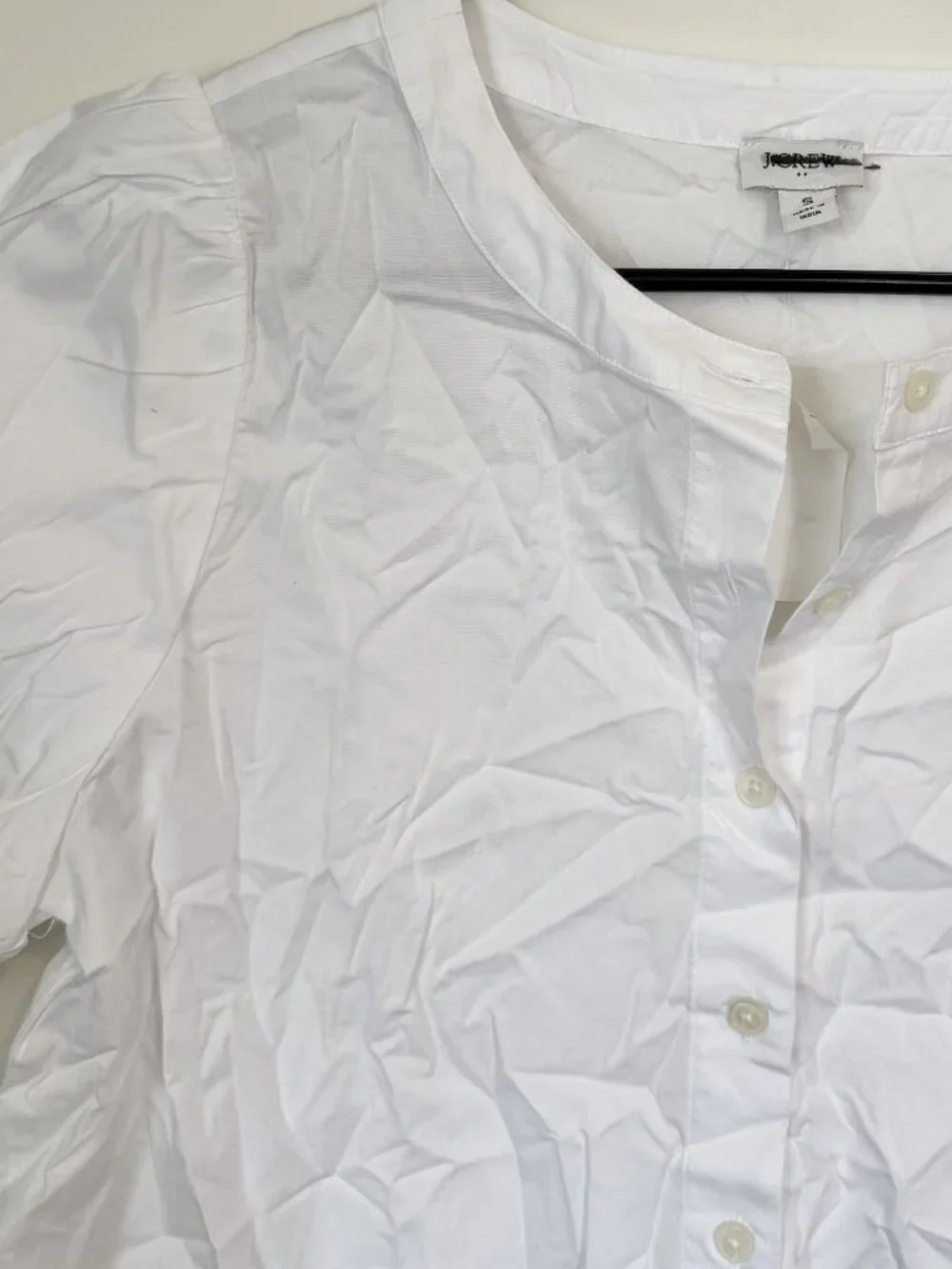 NWT J.Crew White Puff Sleeve Tie Waist Top - Size: Small